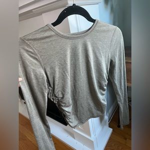 Lululemon workout top - size 4 - ruched sides - dark olive color